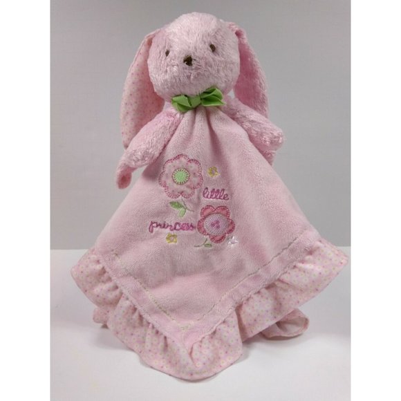 CARTERS BUNNY RABBIT Rattle Security Blanket Pink Little Princess 15" - Picture 10 of 11